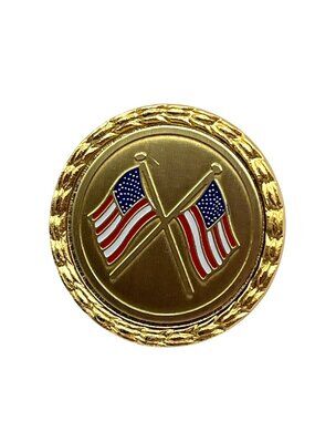 Vintage Gold Tone American Flag Set Of 3 Enamel Lapel Pins With Patriotic Design